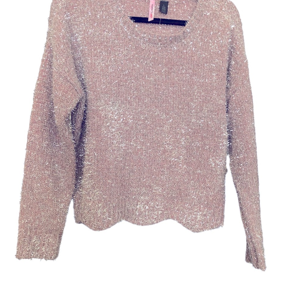 Love By Design. Pink/Mauve Silver Sweater Size L. New with Tags.